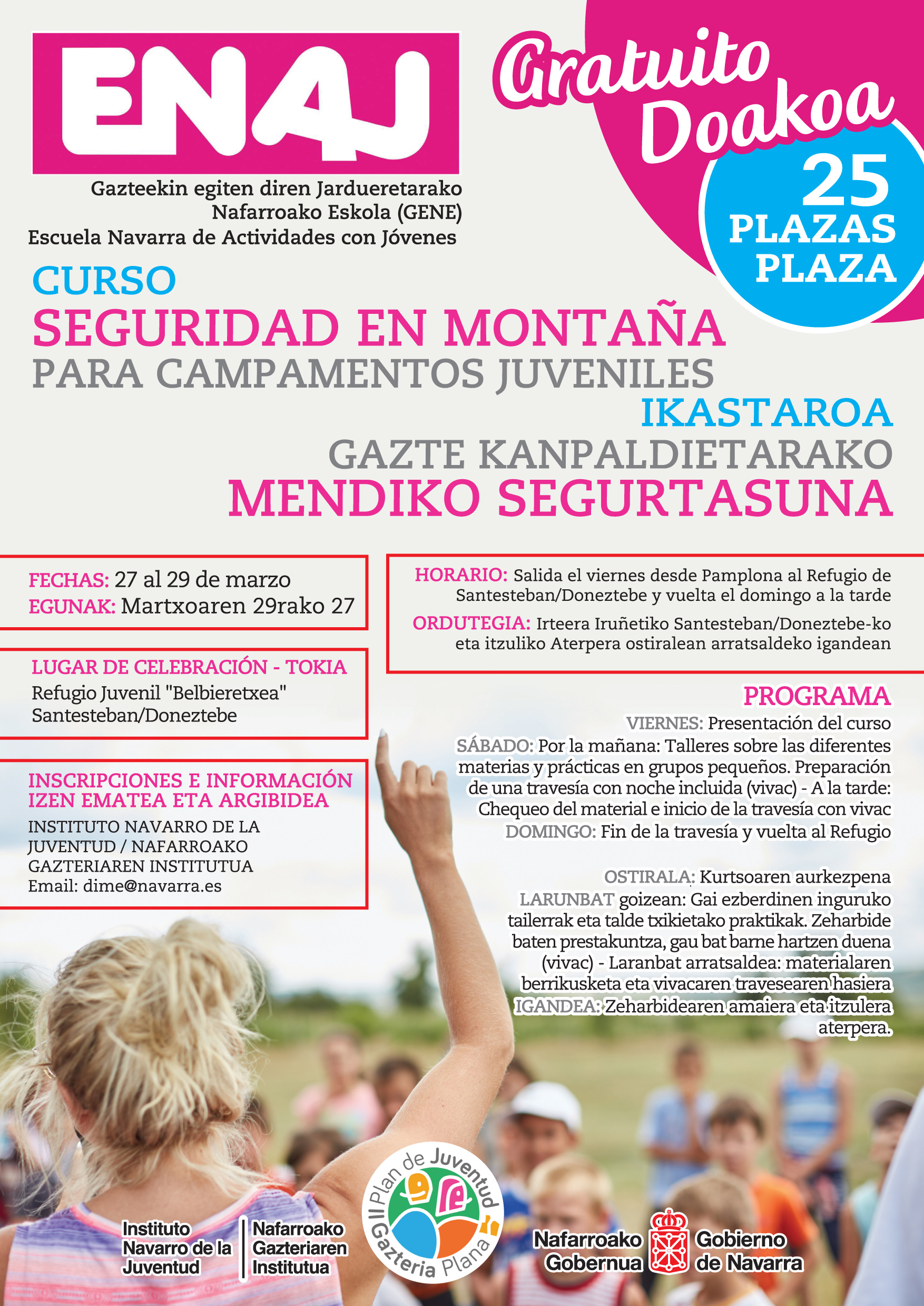 CURSO SEGURIDAD EN MONTA&Ntilde;A PARA CAMPAMENTOS JUVENILES